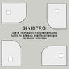 Piatto Doccia Stondato Rettangolare Bianco 100x80 80x100 STAR PLUS - CURVA SINISTRA RAGGIO 55°