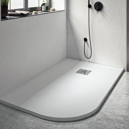 Piatto Doccia Stondato Rettangolare Bianco 100x80 80x100 STAR PLUS - CURVA SINISTRA RAGGIO 55°