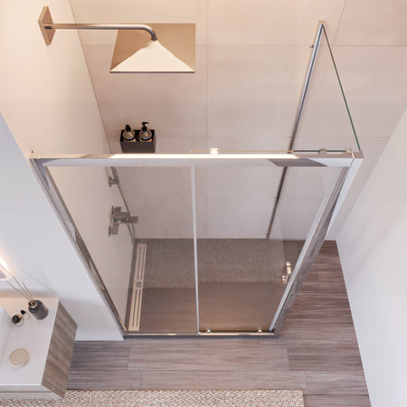 Box doccia due lati fisso più scorrevole trasparente AGATA