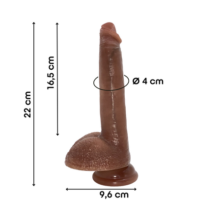 Dildo Realistico con Vibrazione Spinta e Riscaldamento 22 cm Ventosa Telecomando