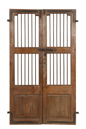 Biscottini Porta portone in legno massello e ferro da interno o da esterno vecchia e antica medievale scorrevole