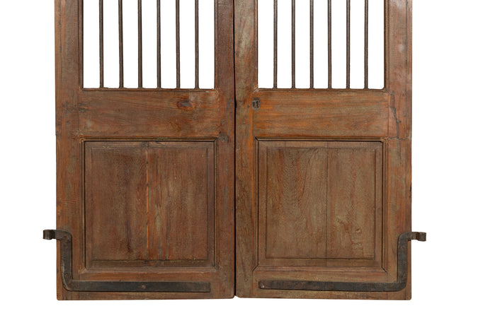 Biscottini Porta portone in legno massello e ferro da interno o da esterno vecchia e antica medievale scorrevole