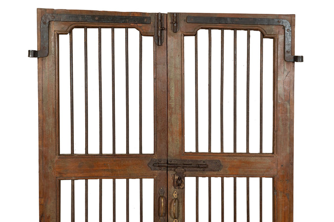Biscottini Porta portone in legno massello e ferro da interno o da esterno vecchia e antica medievale scorrevole