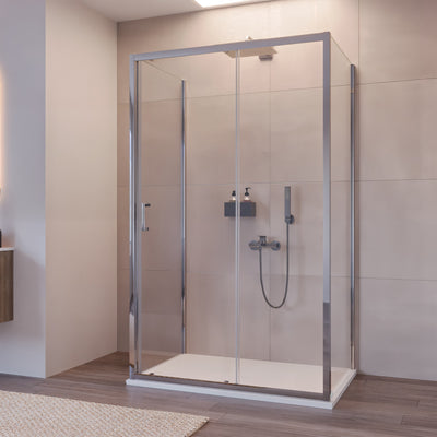 Box Doccia Tre lati anta Scorrevole in Cristallo Trasparente 6mm H195 AGATA