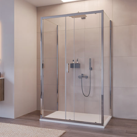 Box Doccia Tre lati anta Scorrevole in Cristallo Trasparente 6mm H195 AGATA