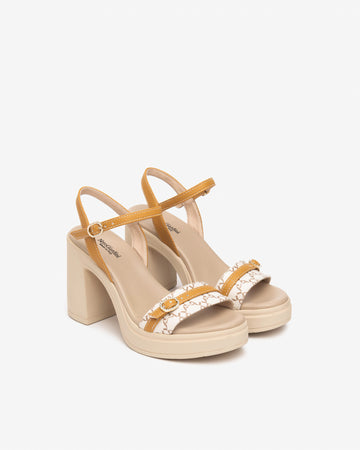 Nero Giardini sandali donna beige-senape con plateau