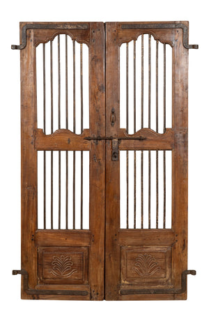 Biscottini Porta portone in legno massello e ferro da interno o da esterno vecchia e antica medievale scorrevole