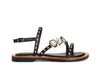 SANDALO ASIMMETRICO IN NAPPA CON ACCESSORIO