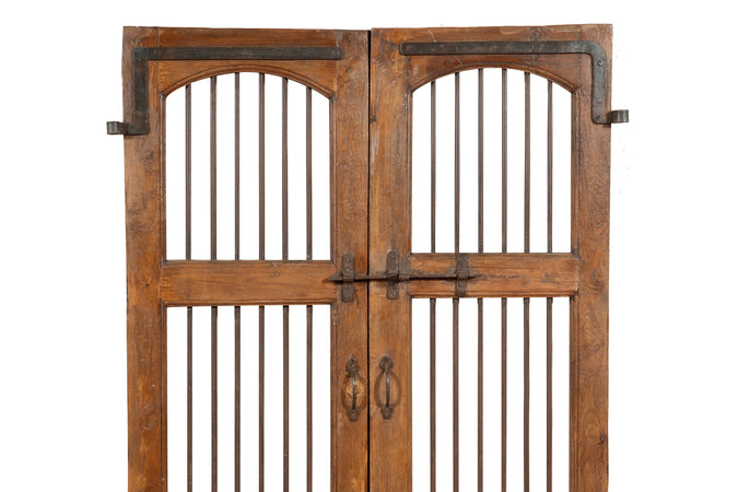 Biscottini Porta portone in legno massello e ferro da interno o da esterno vecchia e antica medievale scorrevole