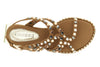 SANDALO ASIMMETRICO IN PELLE CON BORCHIE MULTICOLOR