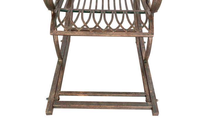 Biscottini Biscottini Poltrona Dondolo Sdraio Braccioli Ferro Battuto Ruggine 127x64x90