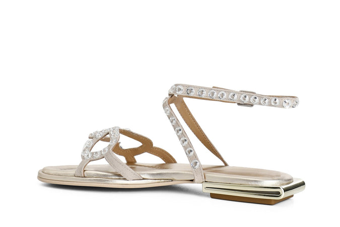SANDALO GILDA IN CAMOSCIO CON STRASS