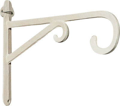 Biscottini Mensola in ghisa con gancio da muro in ghisa finitura bianca anticata L36xPR5xH27 cm