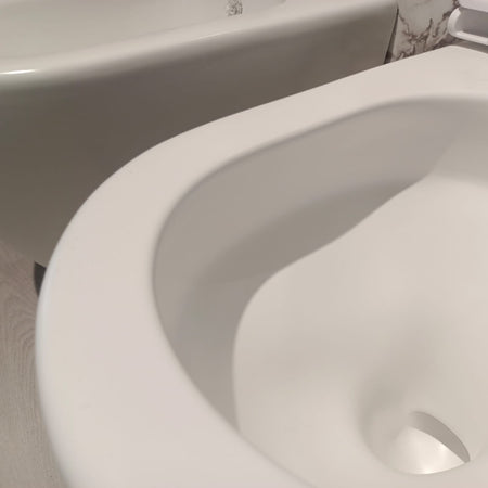 Coppia sanitari wc e bidet bianco opaco scarico ciclonico MOON