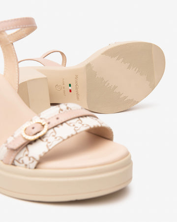 Nero Giardini sandali donna rosa logato con plateau