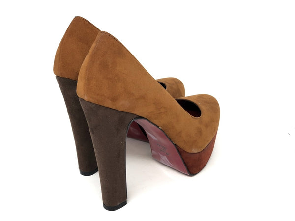 Retro Décolleté tacco alto camoscio senape