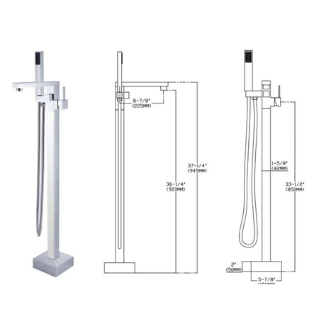 Rubinetto vasca a pavimento freestanding quadrata ARPELS