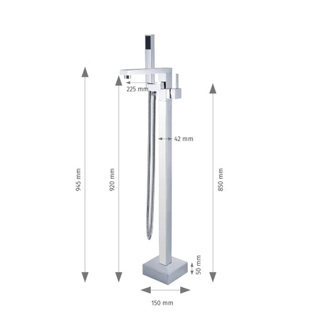 Rubinetto vasca a pavimento freestanding quadrata ARPELS