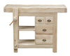 Biscottini Banco da lavoro Country in legno massello di tiglio grezzo L116xPR63xH90 cm. Made in Italy