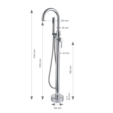 Miscelatore vasca freestanding cromato Tiffany