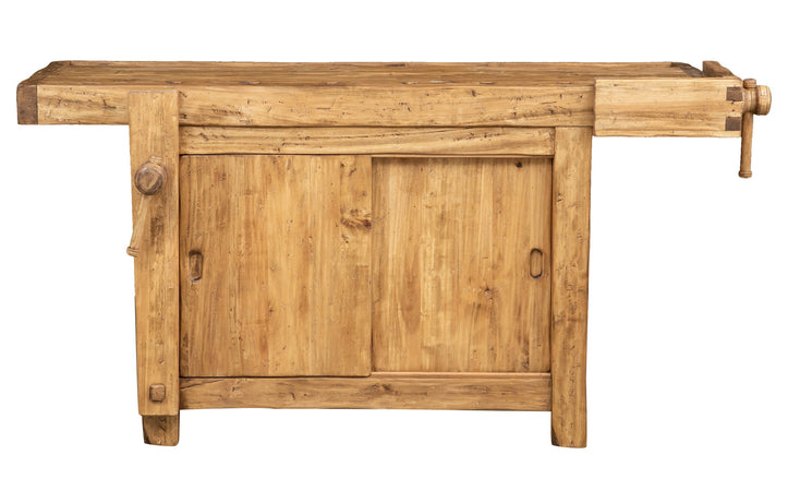 Biscottini Bancone Lavoro Country Legno Massello Tiglio 184x74x92 Naturale Biscottini