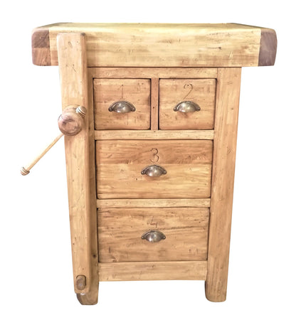 Biscottini Biscottini Banco lavoro legno massello tiglio morsa 4 cassetti 64x57x84 Italy