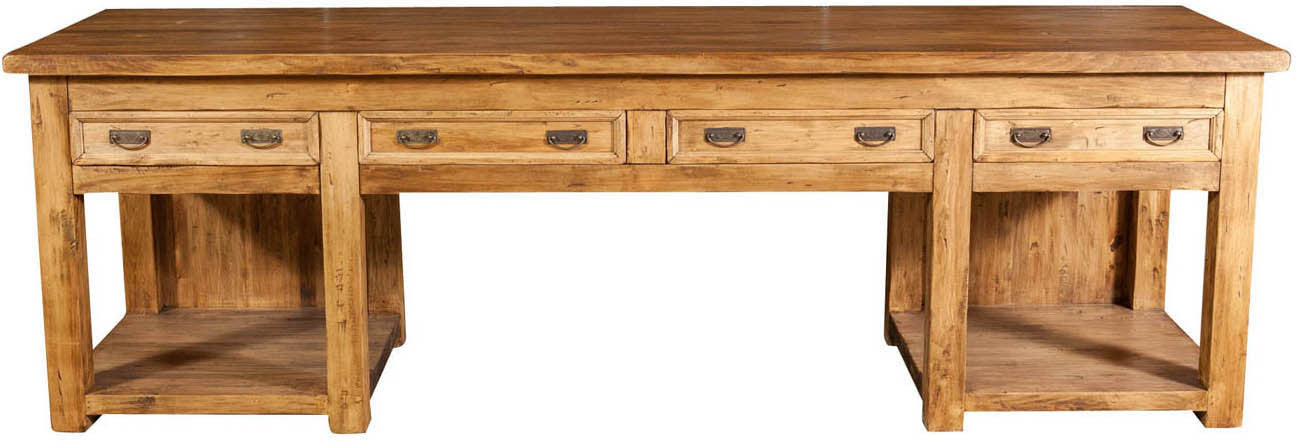 Biscottini Biscottini Bancone Country legno massello tiglio naturale 300x90x97 Made in