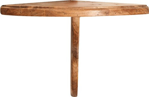 Biscottini Mensola angolare da parete in legno massello di tiglio finitura naturale L28xPR40xH30 cm Made in Italy