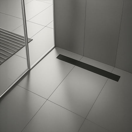 Canalina di scarico doccia Nera a pavimento 60cm