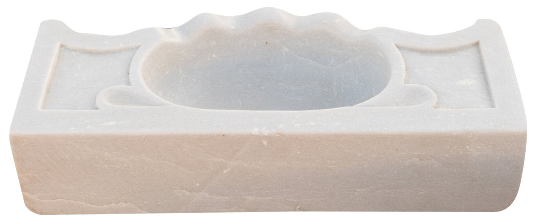 Biscottini Lavandino in marmo bianco L70xPR33xH17 cm Vasca realizzata completamente