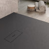 Piatto doccia 100x120 in marmoresina NERO effetto pietra cemento MAKA