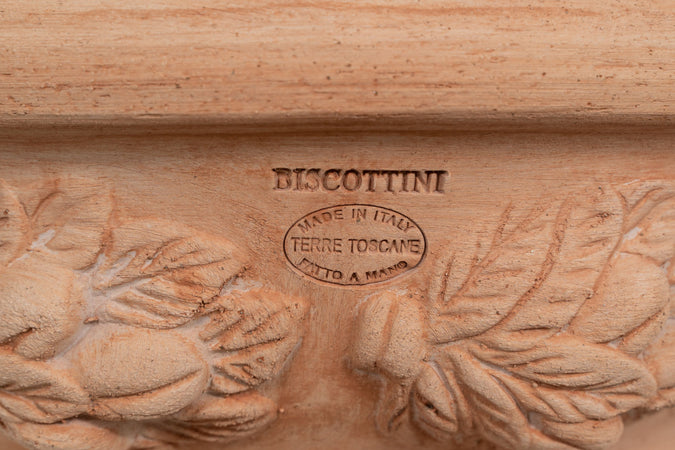 Biscottini Set 2 Vasi Ceste Terracotta Biscottini Made Italy Lavorazione Artigianale Fiori