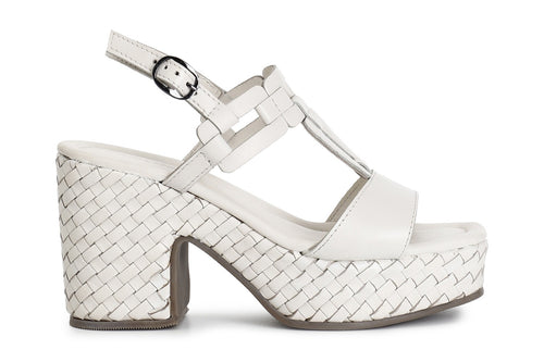 SANDALO A T IN PELLE ZEPPA INTRECCIATA