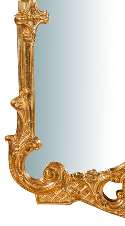 Biscottini Specchiera da parete in legno finitura foglia oro anticato L62xPR6xH100 cm Made in Italy