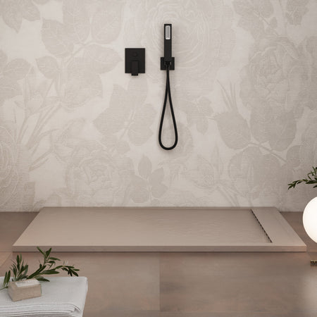 Piatto doccia 80x180 in marmoresina Sabbia effetto pietra cemento PRESTIGE