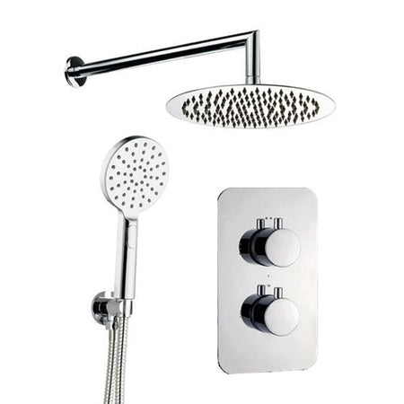 Kit doccia termostatico 5pz Miscelatore - Braccio - Soffione 25 - Doccetta