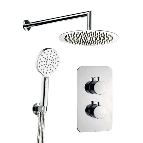 Kit doccia termostatico 5pz Miscelatore - Braccio - Soffione 25 - Doccetta