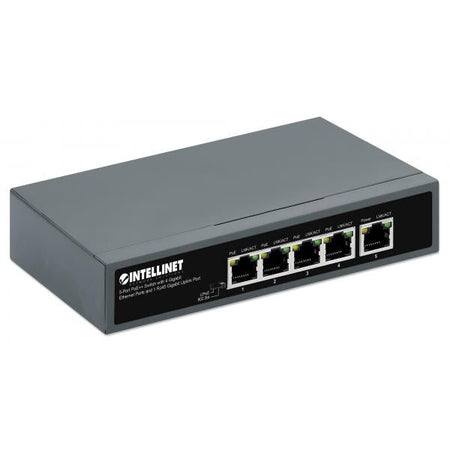 Switch 5 porte PoE++ con 4 porte Gigabit e una porta RJ45 Gigabit Uplink