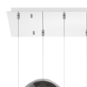 Sospensione Contemp Big Eclipse Metallo Bianco Vetro Mix 7 Luci E27