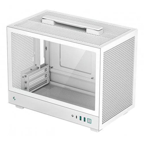 DeepCool CH160 WH Small Form Factor [SFF] Bianco (DeepCool CH160 Ultra-Portable Gaming Case White Micro Tower with Tempered Glass Side Window Panel, Advanced Cooling, USB 3.0/USB-C Ports, Pre-Install