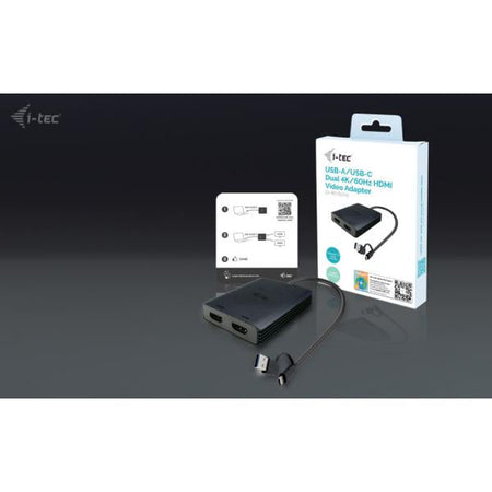i-tec USB-A/USB-C Dual 4K/60 Hz HDMI Video Adapter (I-TEC USB-A/C 2X HDMI ADAPTER - DUAL 4K HDMI VIDEO ADAPTER)