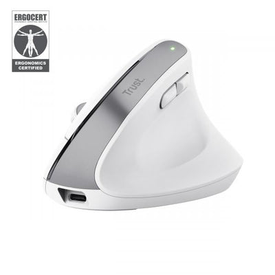 TRUST MOUSE BAYO ERGONOMICO WIRELESS, BIANCO