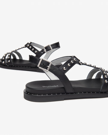Nero Giardini sandali donna in pelle nero con borchie E513480D100