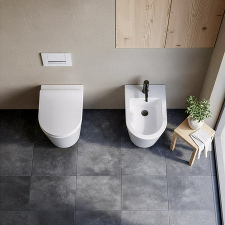 Coppia Sanitari Sospesi bidet e wc ciclonico RIVER