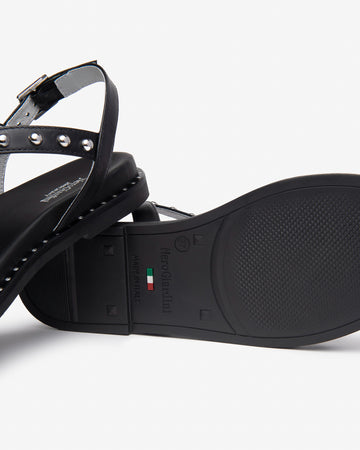 Nero Giardini sandali donna in pelle nero con borchie E513480D100