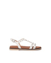 Nero Giardini sandali donna in pelle col. osso con borchie