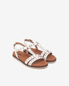 Nero Giardini sandali donna in pelle col. osso con borchie