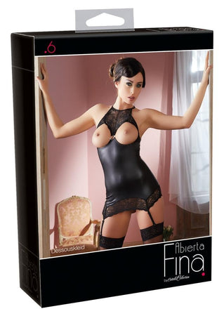 Negligè con inserti in pizzo Nero