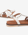 Nero Giardini sandali donna in pelle col. osso con borchie