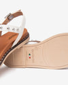 Nero Giardini sandali donna in pelle col. osso con borchie